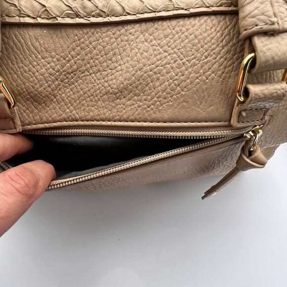 Olivia + Joy Animal Print Satchel Handbag Beige Gold Faux Leather Large Capacity - Picture 8 of 12